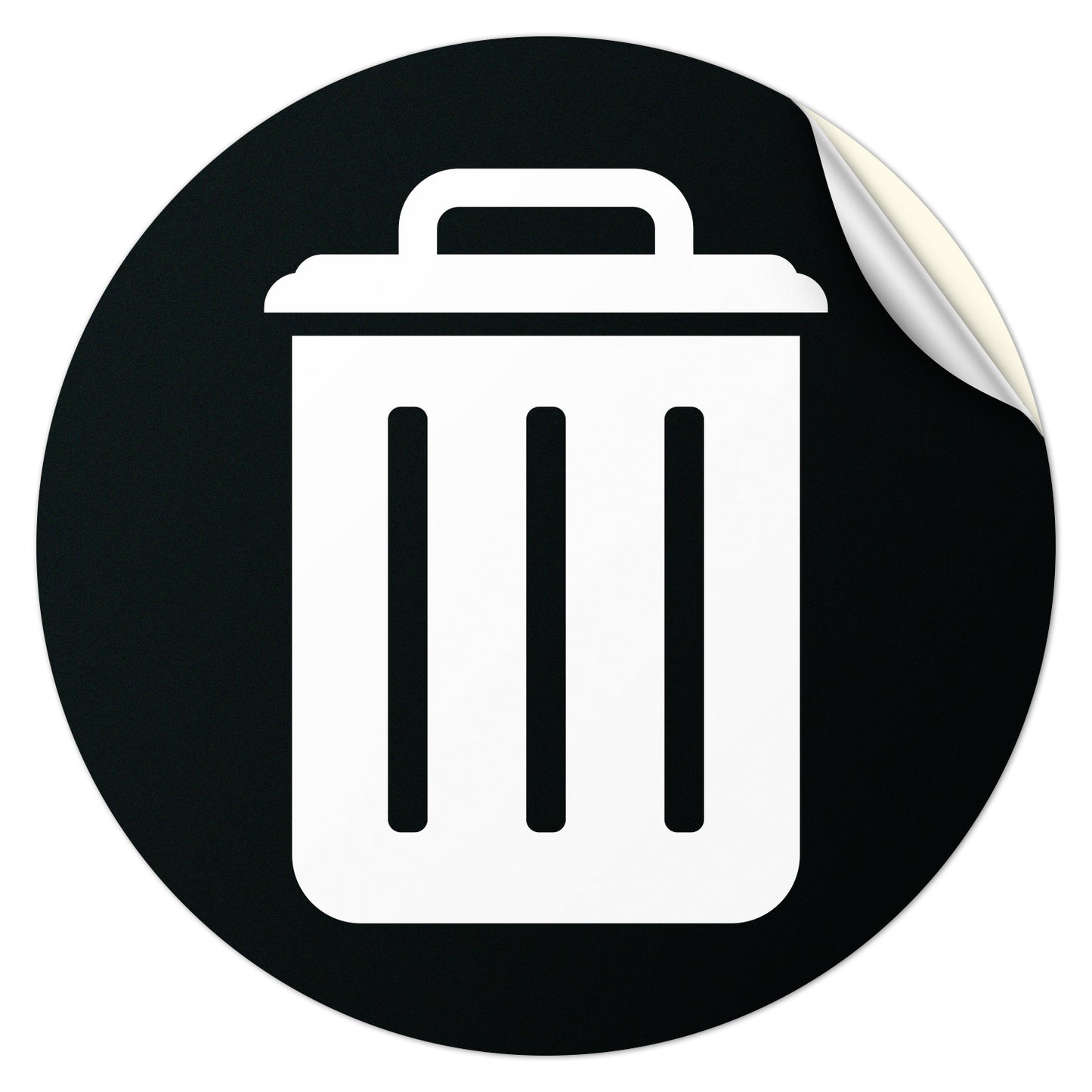 5 inch Bin Label: Trash Universal Symbol Sticker