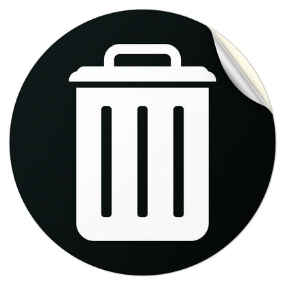 5 inch Bin Label: Trash Universal Symbol Sticker