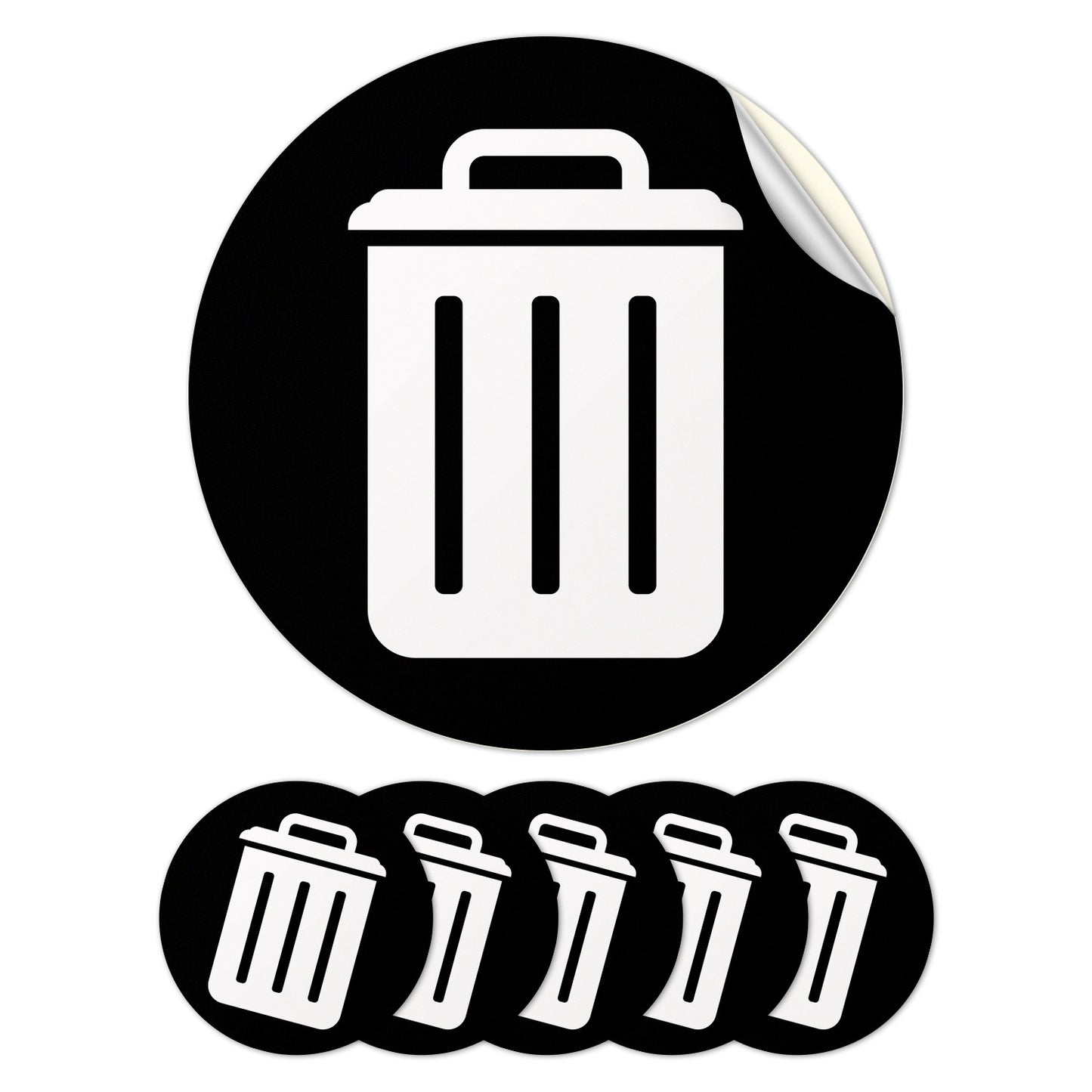 5 inch Bin Label: Trash Universal Symbol Sticker