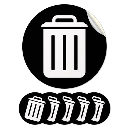 5 inch Bin Label: Trash Universal Symbol Sticker