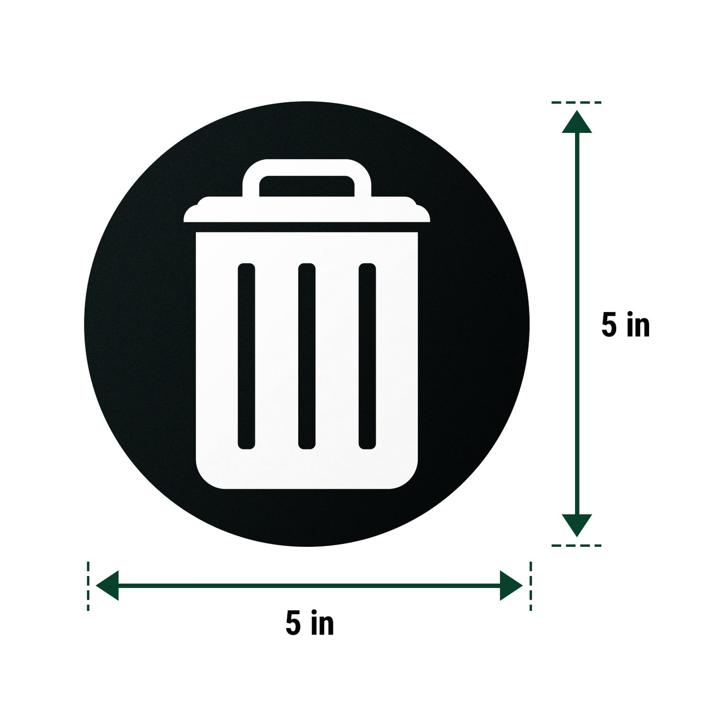 5 inch Bin Label: Trash Universal Symbol Sticker
