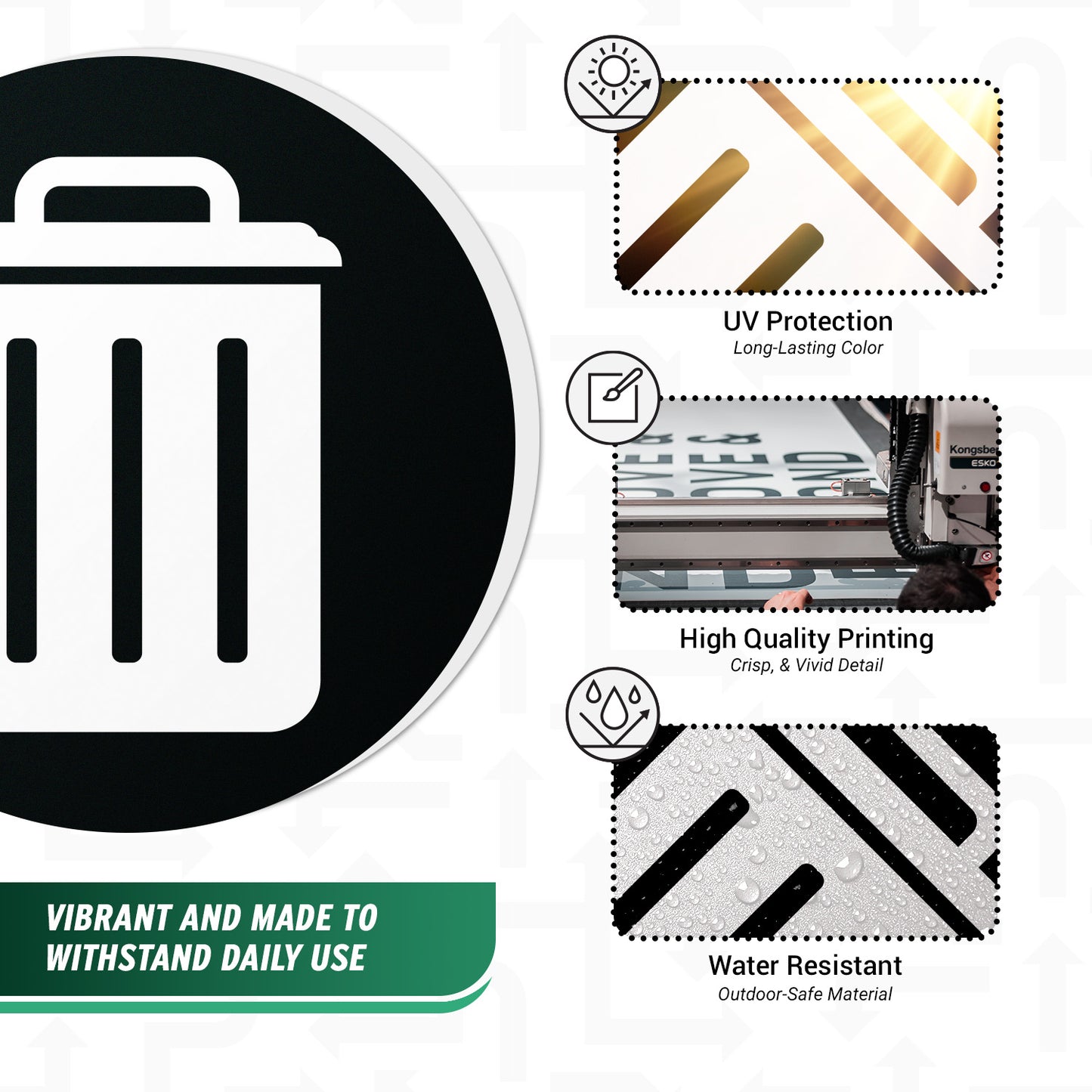 5 inch Bin Label: Trash Universal Symbol Sticker