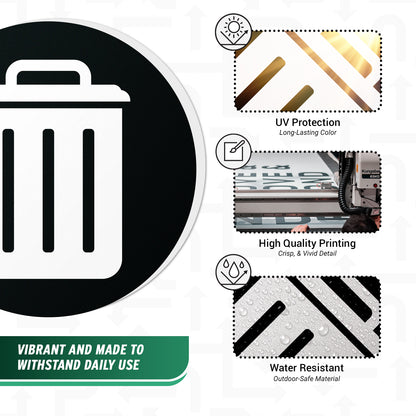 5 inch Bin Label: Trash Universal Symbol Sticker
