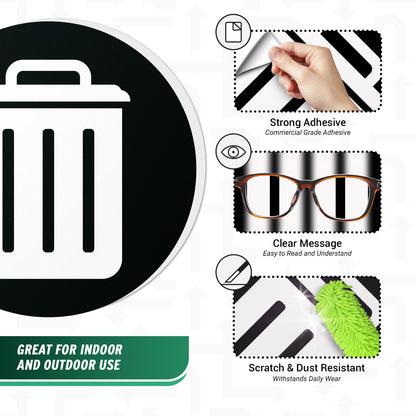 5 inch Bin Label: Trash Universal Symbol Sticker
