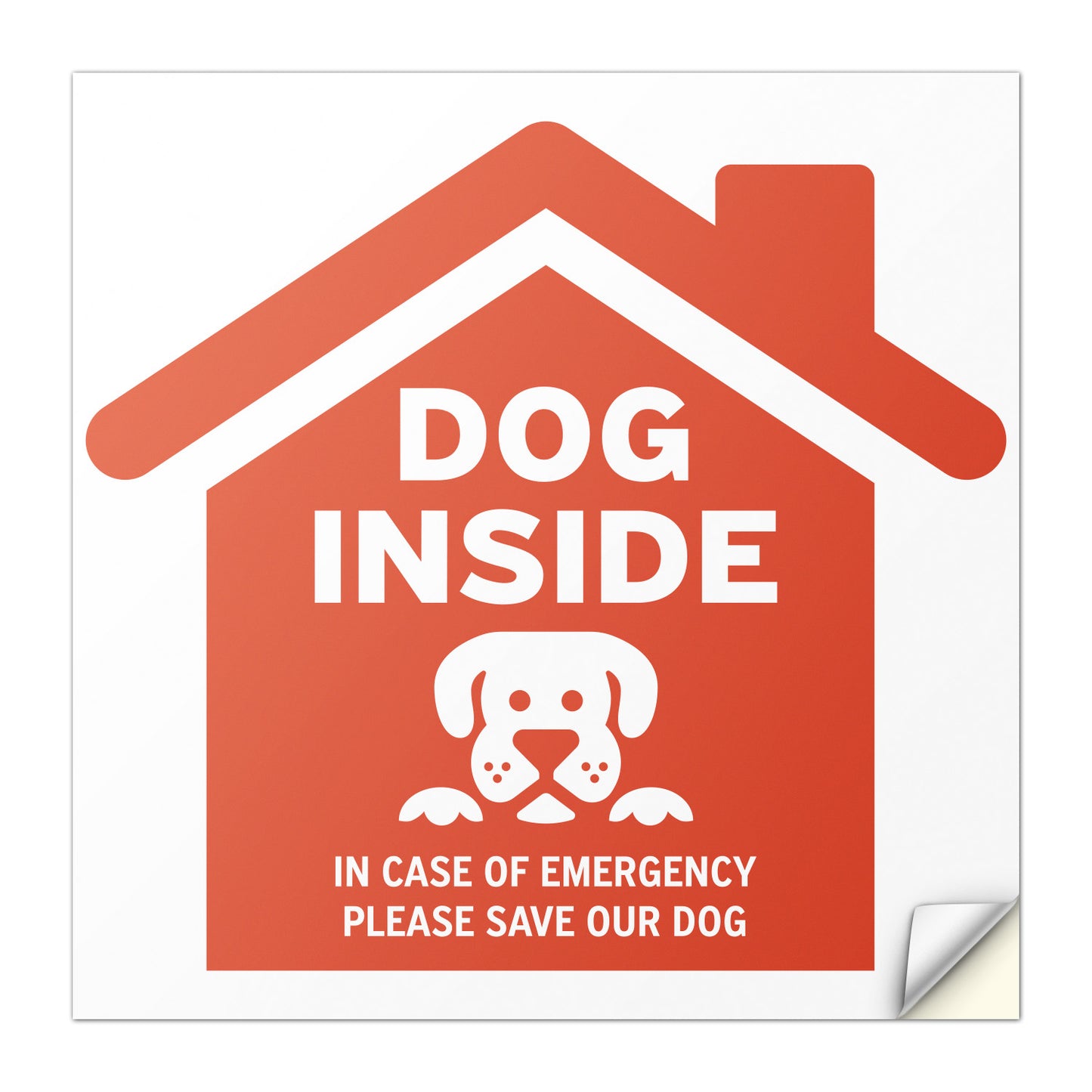 5 x 5in Emergency Sticker: Dog Inside Pet Rescue Vinyl Decal