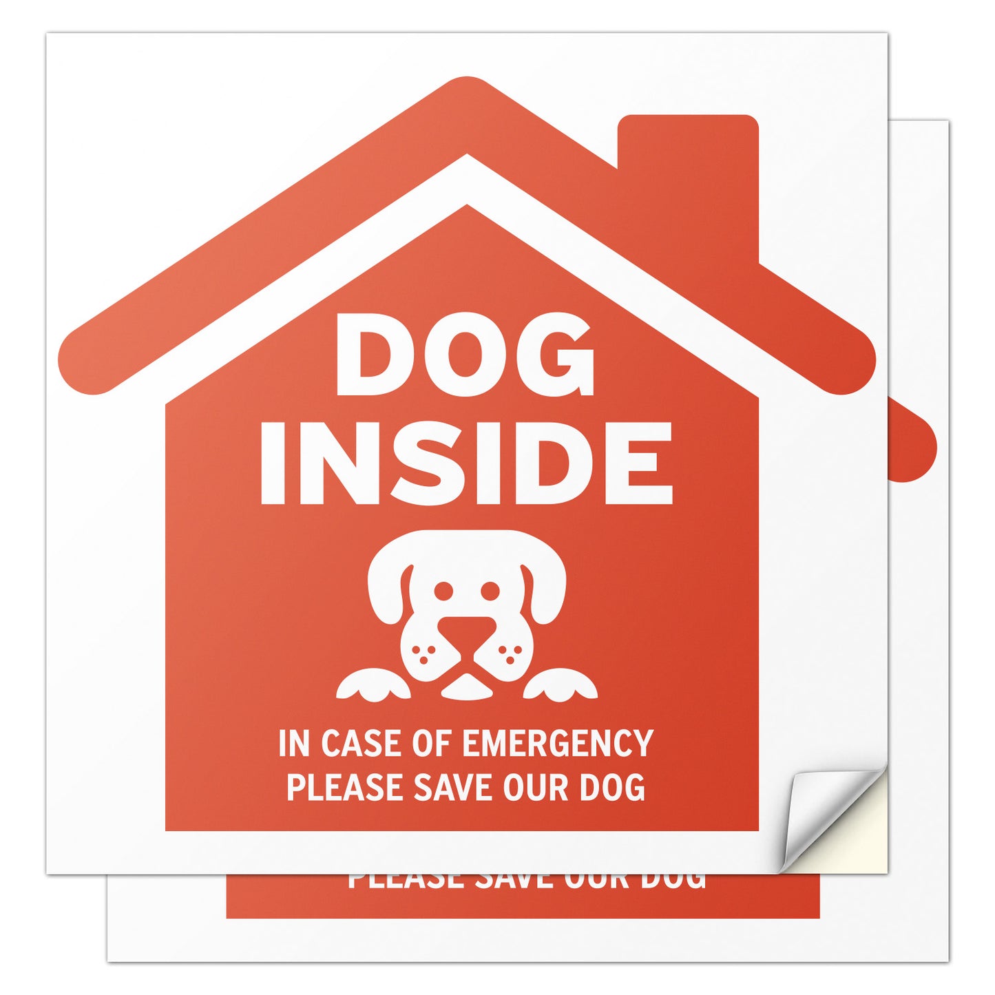 5 x 5in Emergency Sticker: Dog Inside Pet Rescue Vinyl Decal