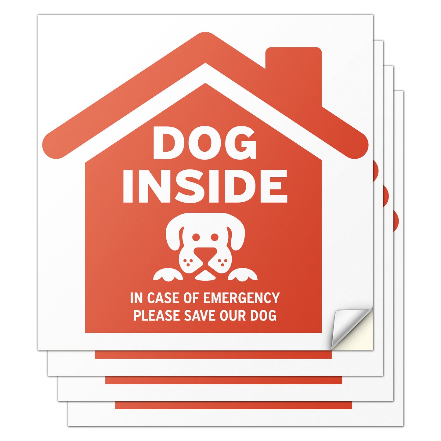 5 x 5in Emergency Sticker: Dog Inside Pet Rescue Vinyl Decal