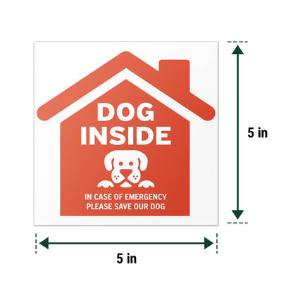 5 x 5in Emergency Sticker: Dog Inside Pet Rescue Vinyl Decal