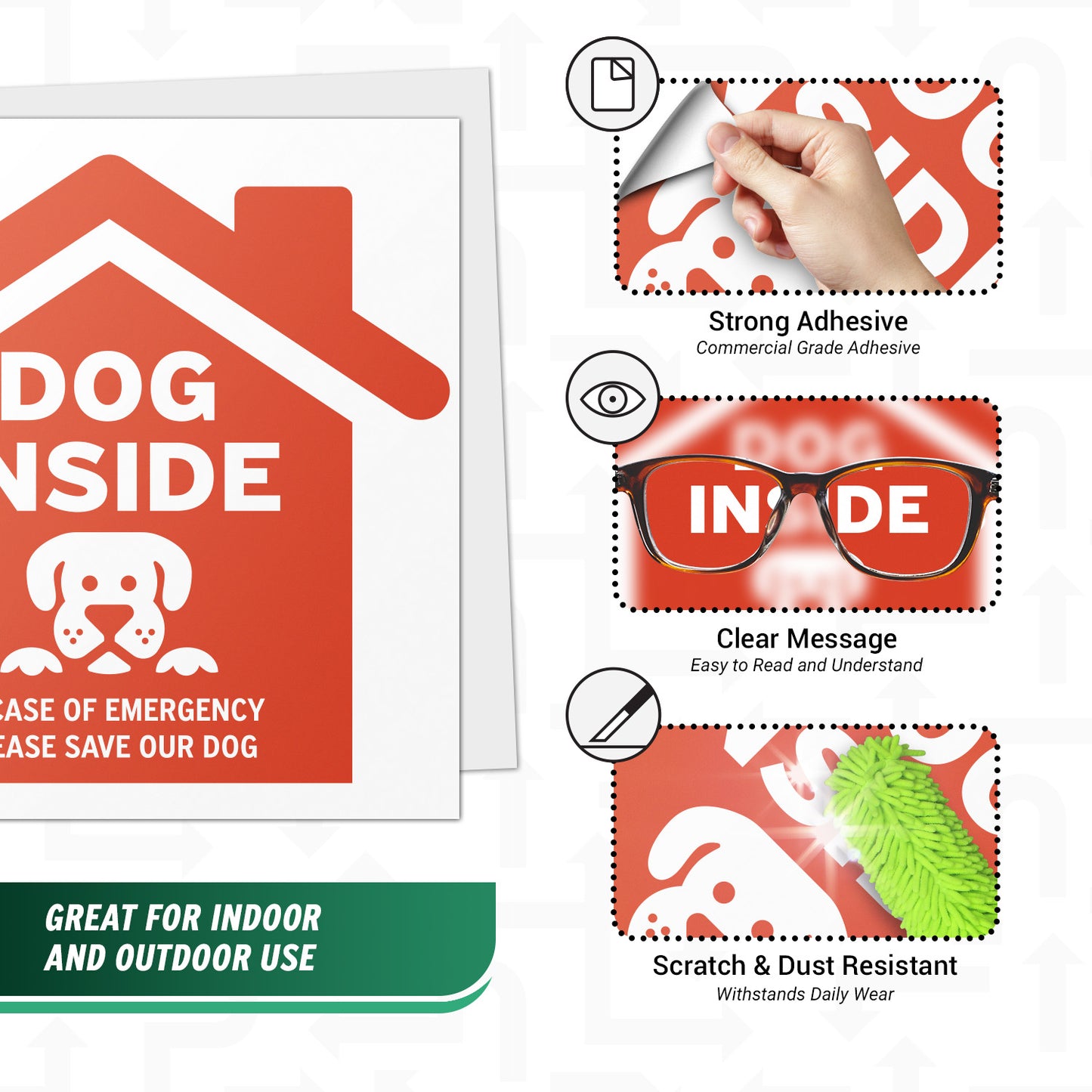 5 x 5in Emergency Sticker: Dog Inside Pet Rescue Vinyl Decal