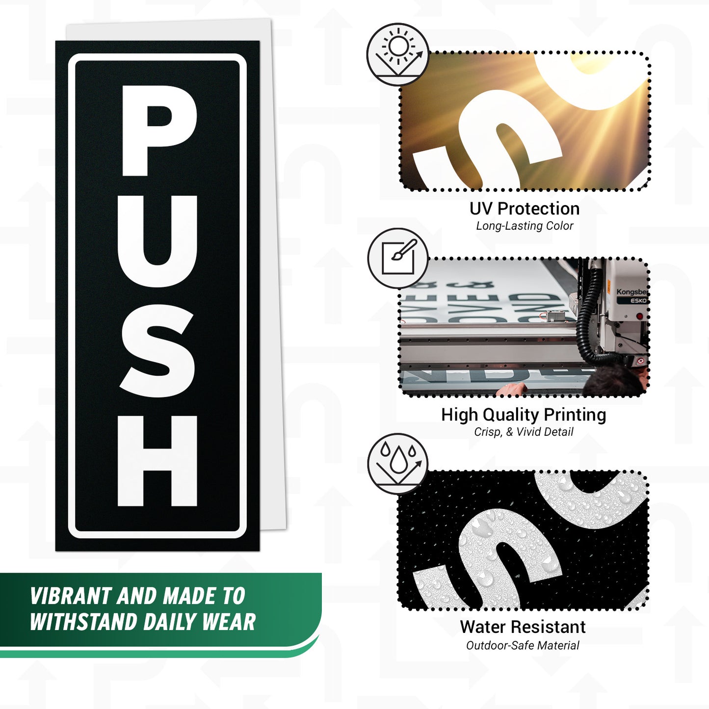 5 x 2in Door Sticker: Push Label