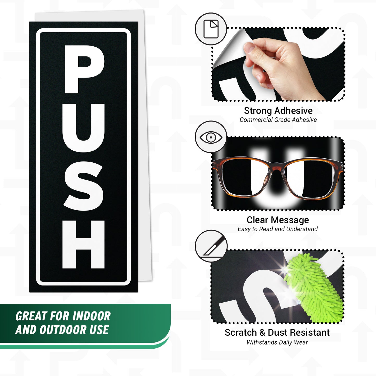 5 x 2in Door Sticker: Push Label