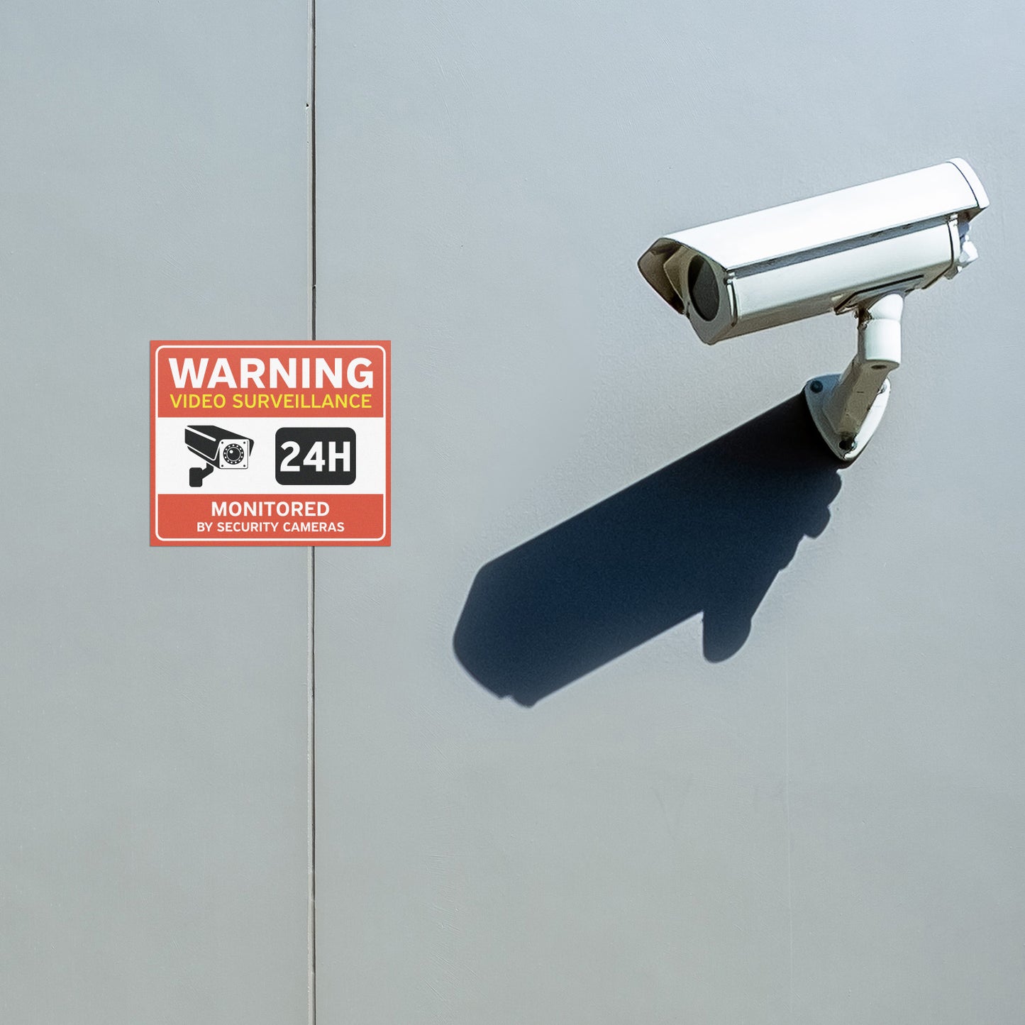 7 x 6in Warning Sticker: Video Surveillance 24hr Security Camera Notice