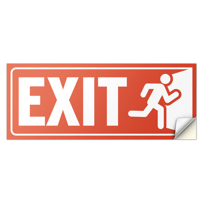 10 x 4in Exit Signs: Red Vinyl Durable Decal