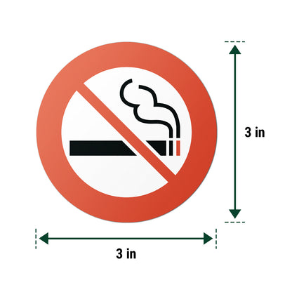 3 x 3in No Smoking Sticker: Smoke-Free Spaces Decal