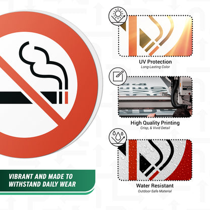 3 x 3in No Smoking Sticker: Smoke-Free Spaces Decal