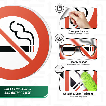 3 x 3in No Smoking Sticker: Smoke-Free Spaces Decal