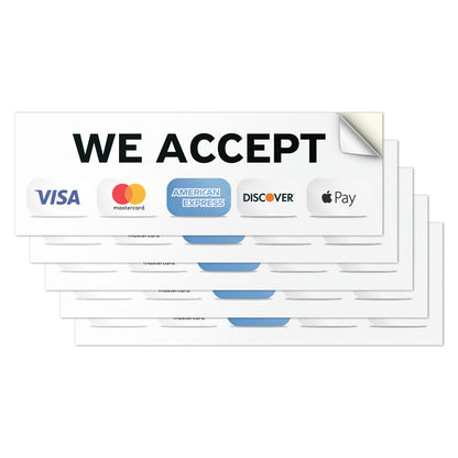 9 x 3in Payment Sticker: We Accept Credit Cards Vinyl Decal