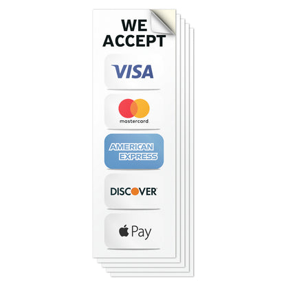 3 x 9in Payment Sticker: We Accept Credit Cards Vinyl Decal
