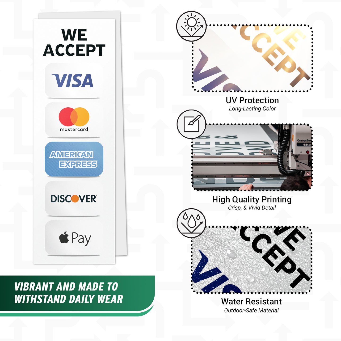 3 x 9in Payment Sticker: We Accept Credit Cards Vinyl Decal