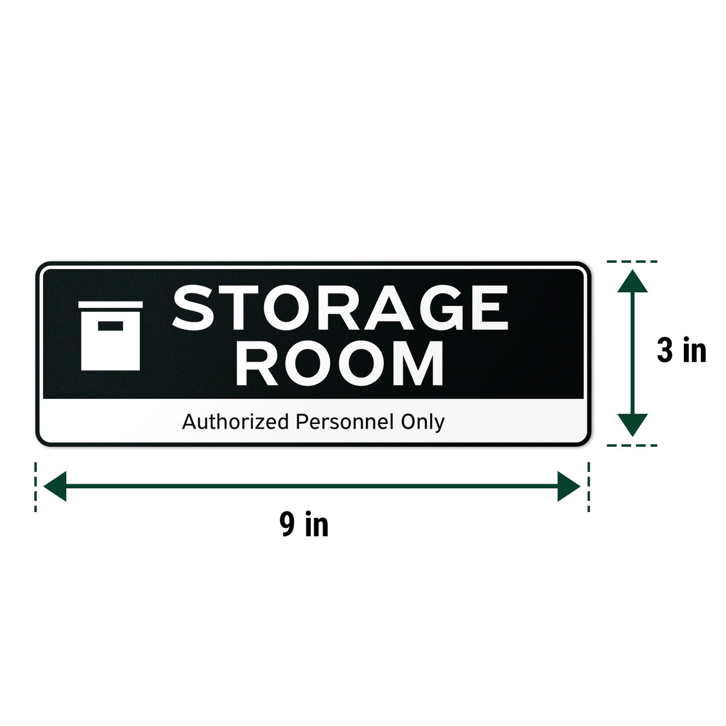 9 x 3in Door Label: Storage Room Authorized Personnel Only Sticker