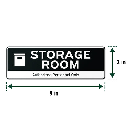 9 x 3in Door Label: Storage Room Authorized Personnel Only Sticker