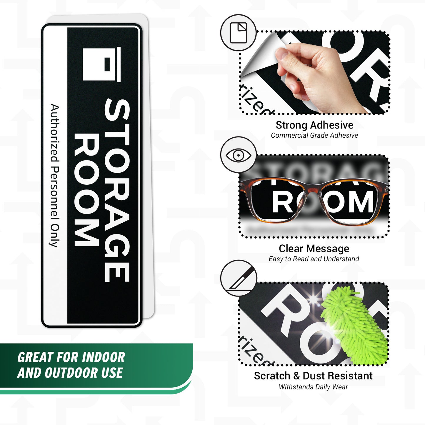 9 x 3in Door Label: Storage Room Authorized Personnel Only Sticker