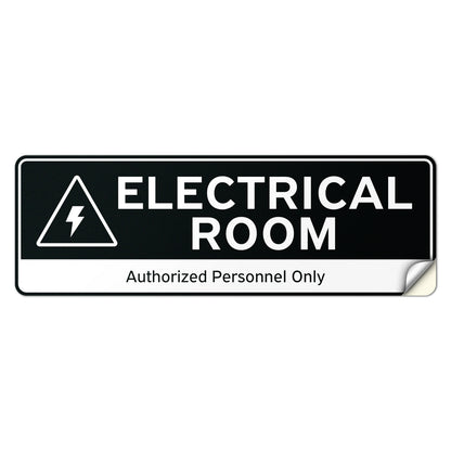 9 x 3in Vinyl Electrical Room Sign: Authorized Personnel Only