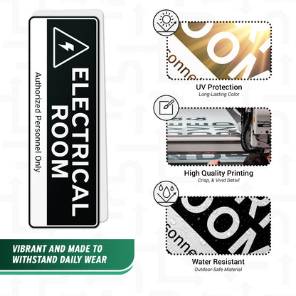 9 x 3in Vinyl Electrical Room Sign: Authorized Personnel Only