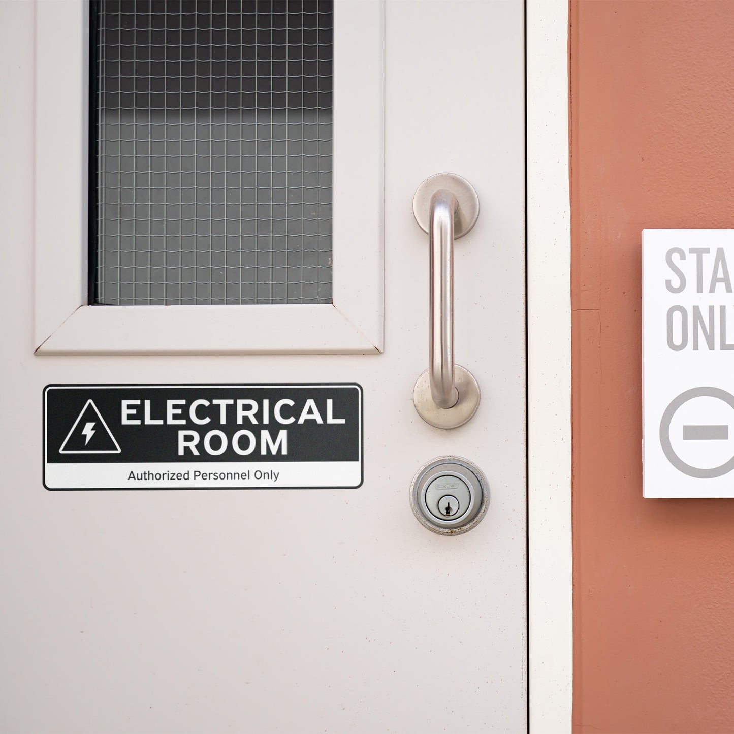 9 x 3in Vinyl Electrical Room Sign: Authorized Personnel Only