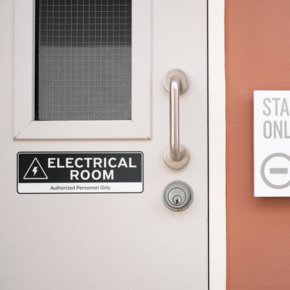 9 x 3in Vinyl Electrical Room Sign: Authorized Personnel Only