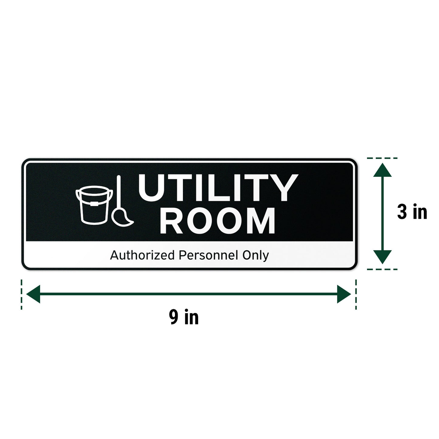9 x 3in Door Label: Utility Room Authorized Personnel Only Sticker