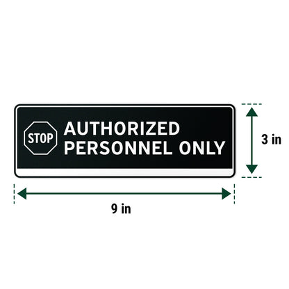 9 x 3in Door Label: Stop Authorized Personnel Only Sticker