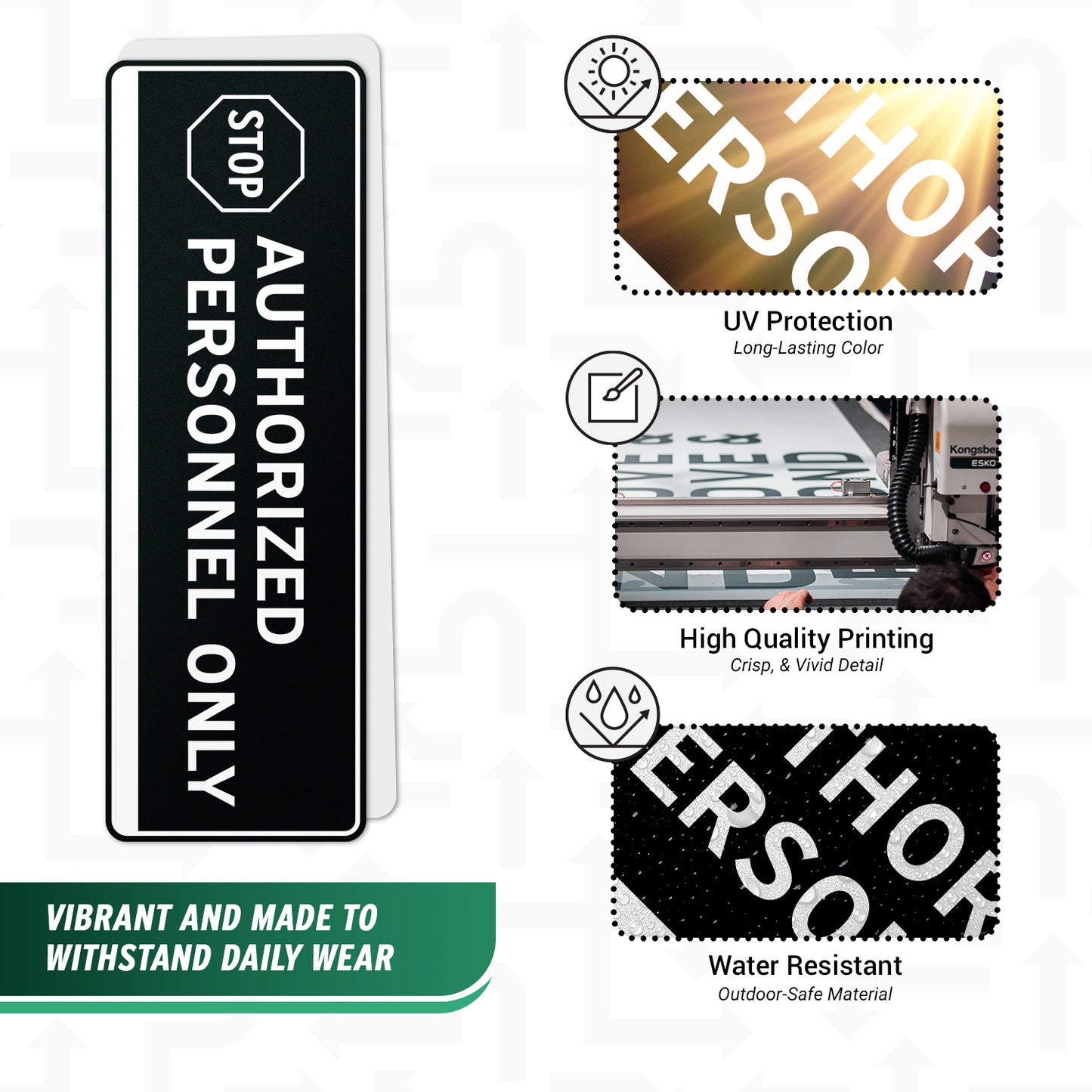 9 x 3in Door Label: Stop Authorized Personnel Only Sticker