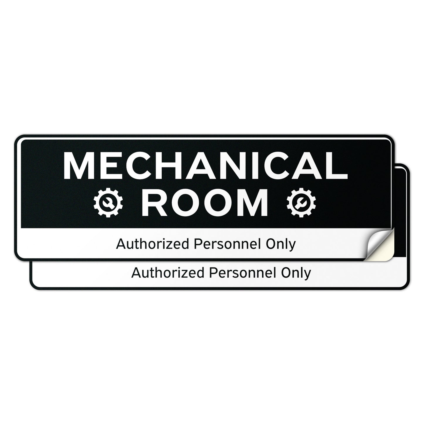 9 x 3in Door Sign: Mechanical Room Authorized Personnel Only Sticker