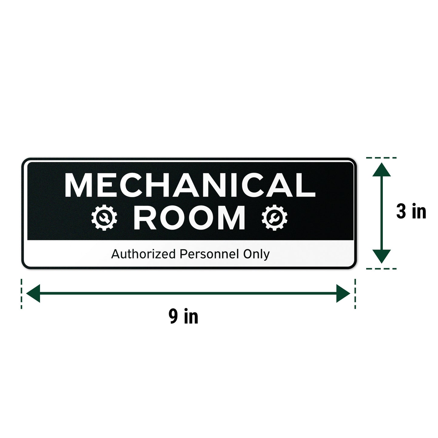 9 x 3in Door Sign: Mechanical Room Authorized Personnel Only Sticker