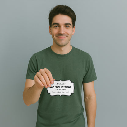 5 x 3in Policy Sticker: Absolutely No Soliciting Sign