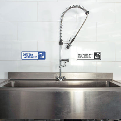 6 x 2in Sink Sticker: Wash, Rinse, Sanitize Label (5-Set)