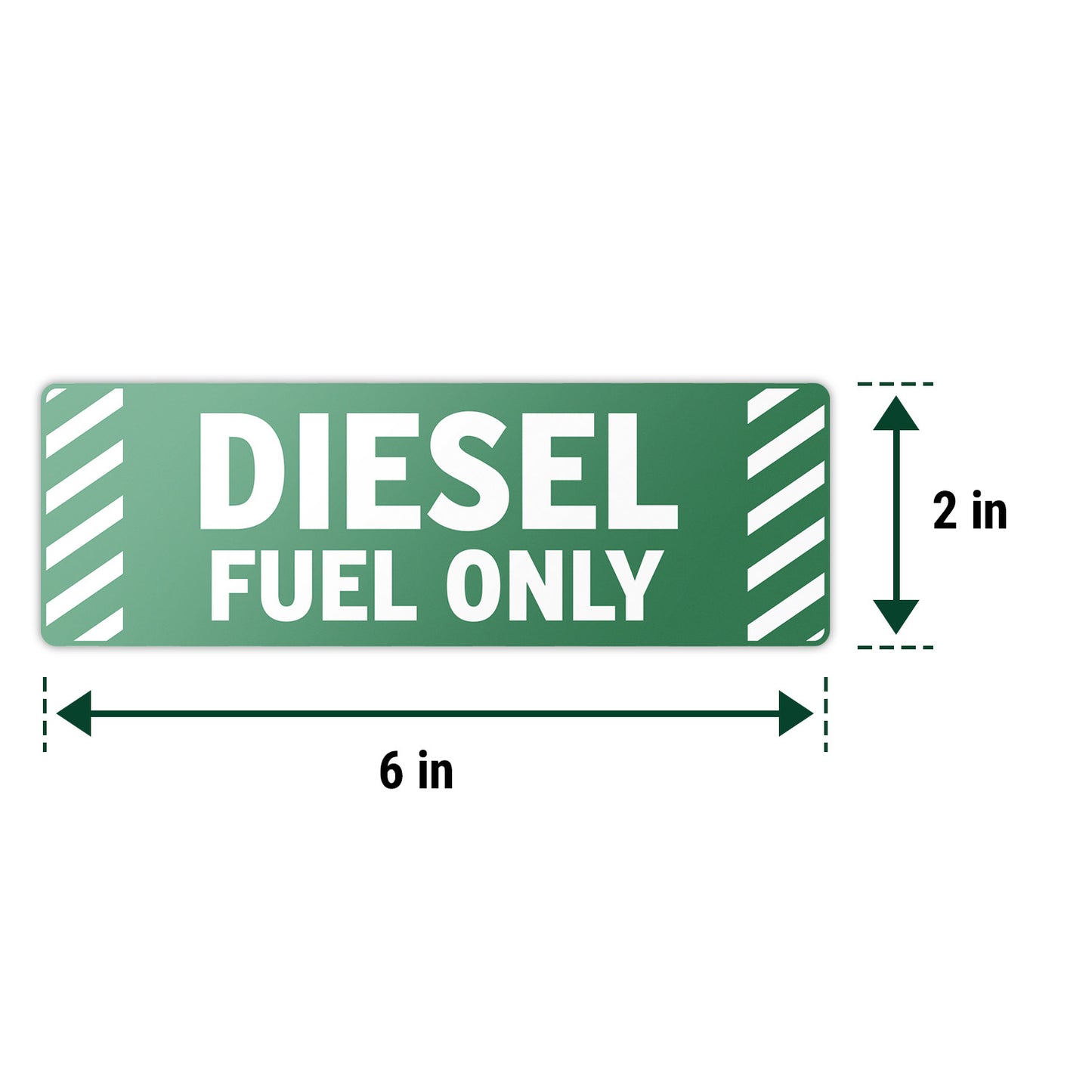 6 x 2in Vehicle Decal: Diesel Fuel Only Sticker