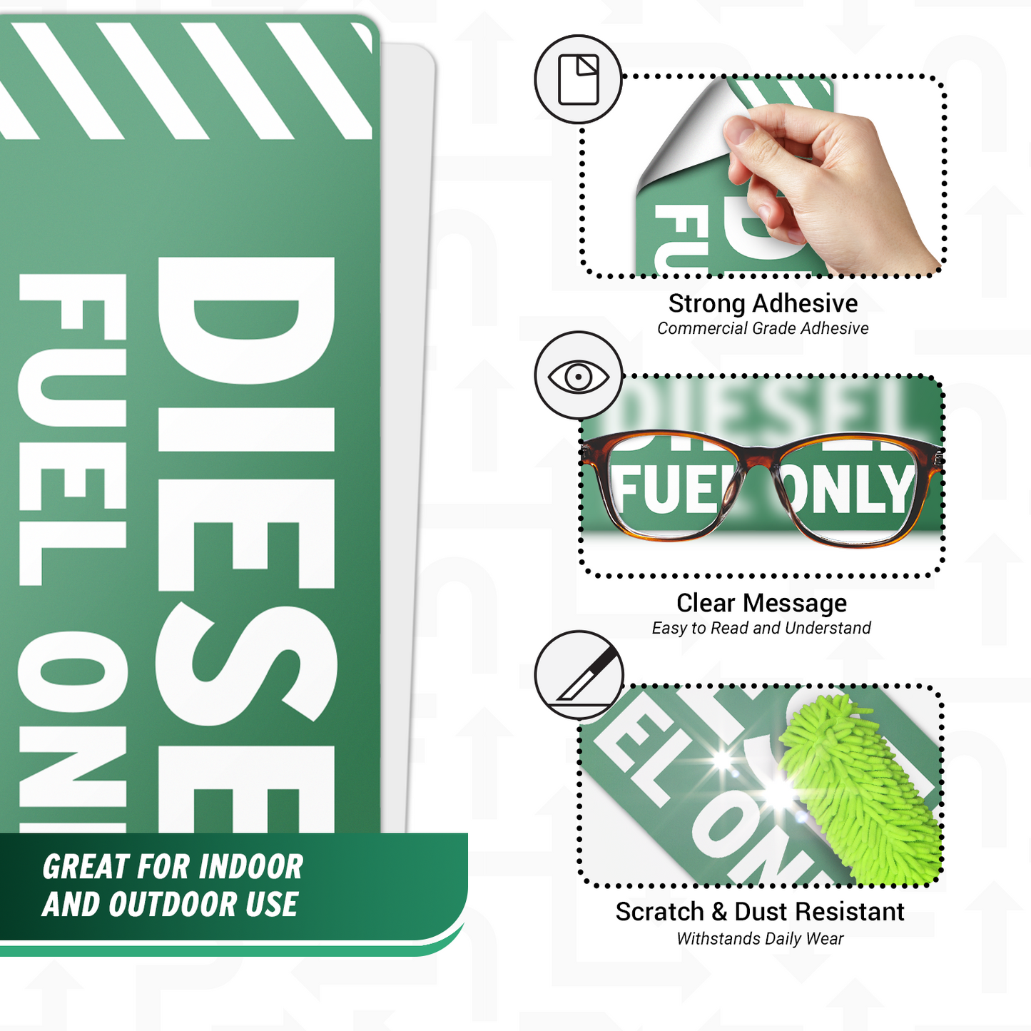 6 x 2in Vehicle Decal: Diesel Fuel Only Sticker