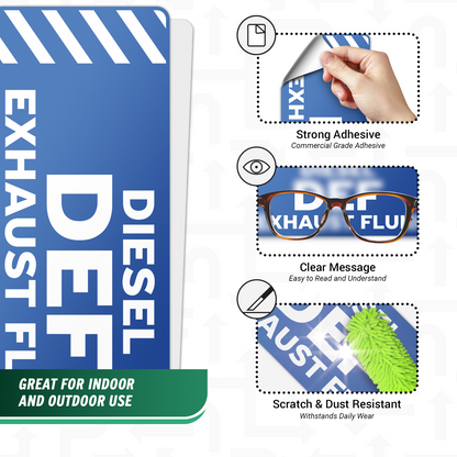 6 x 2in Fuel Sticker: Diesel DEF Exhaust Fluid Decal