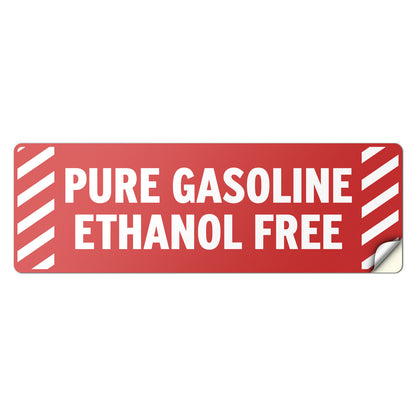 6 x 2in Fuel ID Decal: Pure Gasoline Ethanol Free Sticker