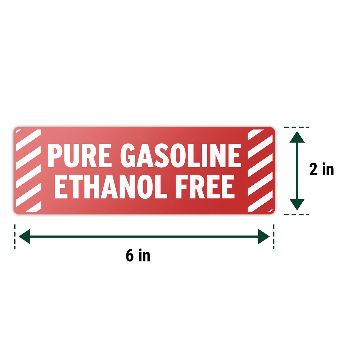 6 x 2in Fuel ID Decal: Pure Gasoline Ethanol Free Sticker