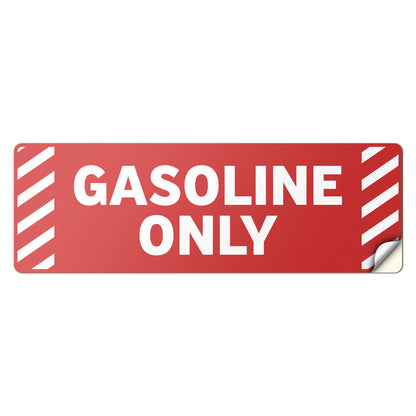 6 x 2in Equipment ID Decal: Gasoline Only Vinyl Sticker