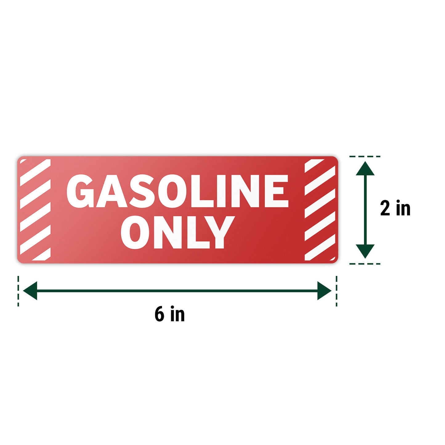 6 x 2in Equipment ID Decal: Gasoline Only Vinyl Sticker