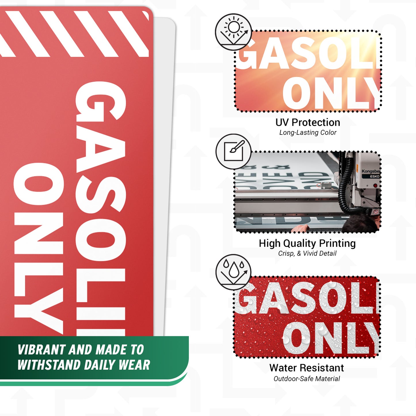 6 x 2in Equipment ID Decal: Gasoline Only Vinyl Sticker
