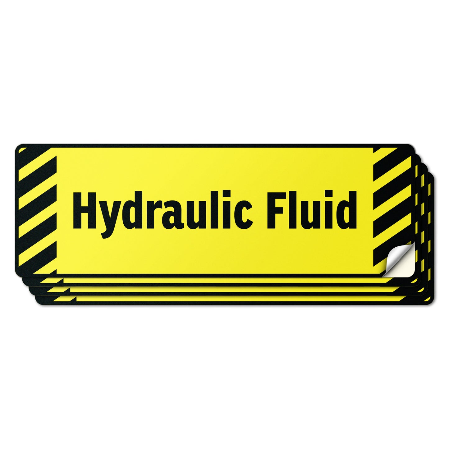 6 x 2in Equipment ID Decal: Hydraulic Fluid Vinyl Sticker