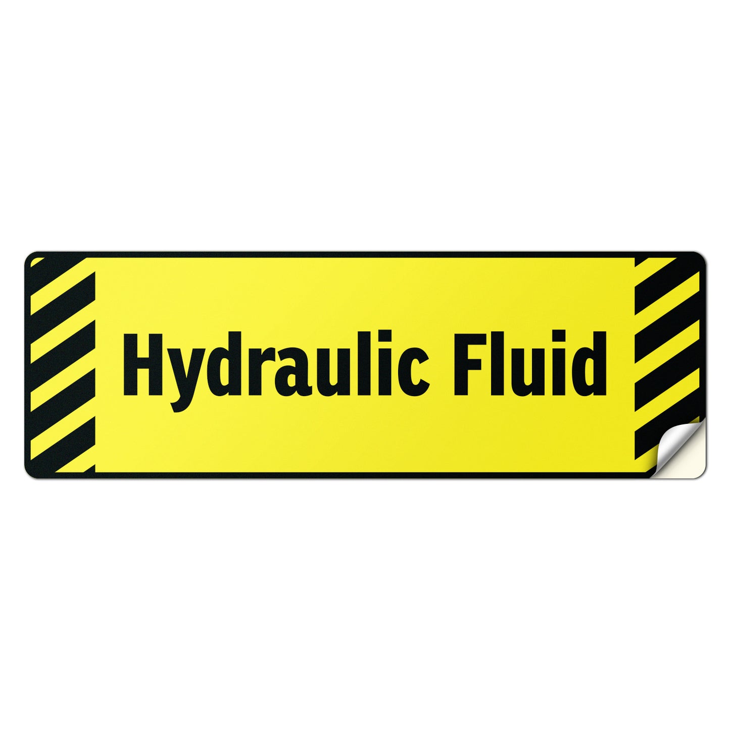 6 x 2in Equipment ID Decal: Hydraulic Fluid Vinyl Sticker