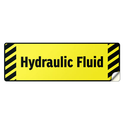 6 x 2in Equipment ID Decal: Hydraulic Fluid Vinyl Sticker