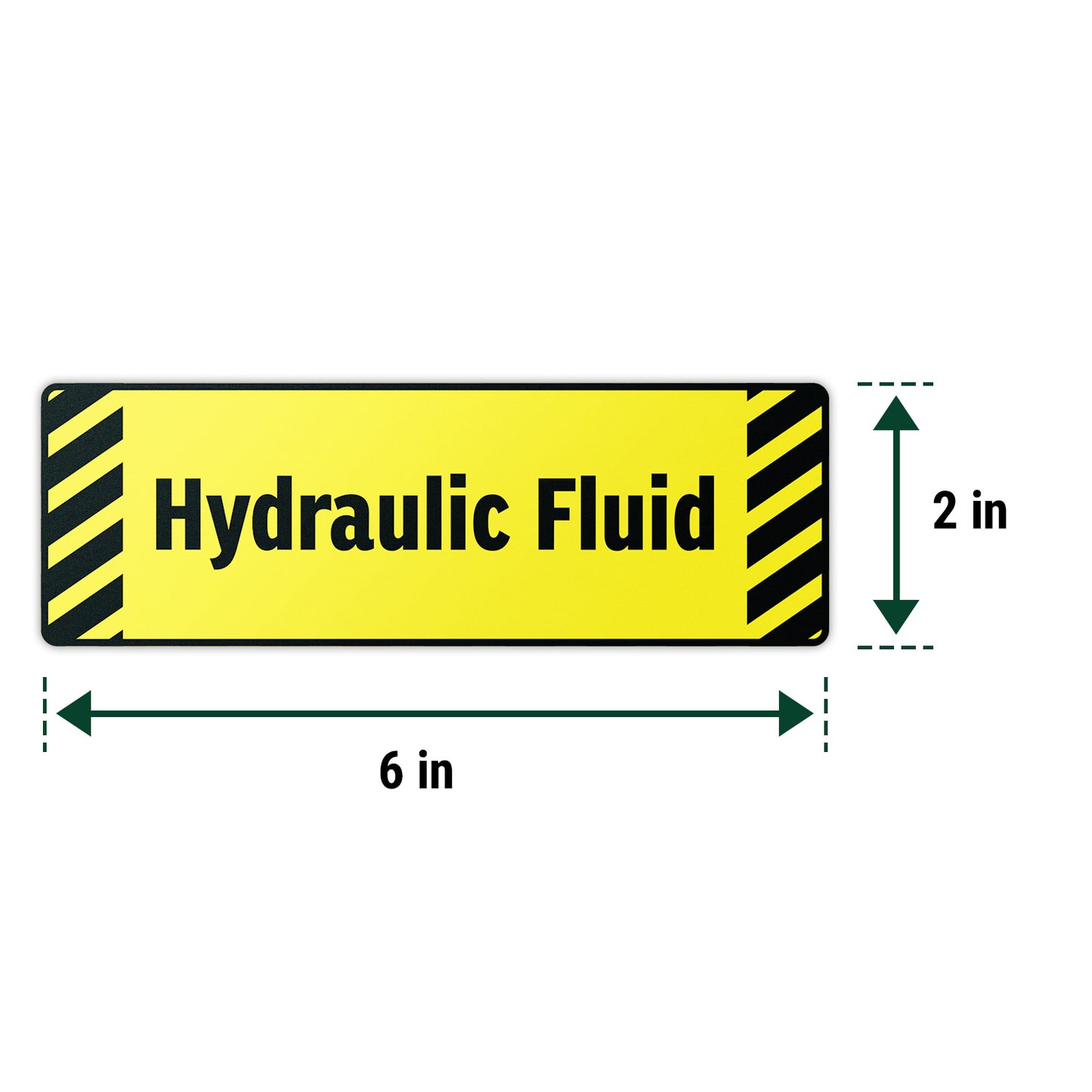 6 x 2in Equipment ID Decal: Hydraulic Fluid Vinyl Sticker