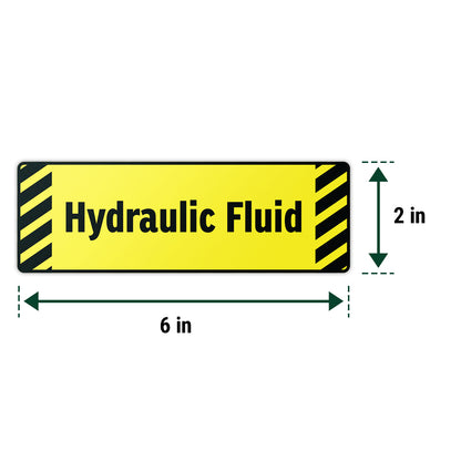 6 x 2in Equipment ID Decal: Hydraulic Fluid Vinyl Sticker